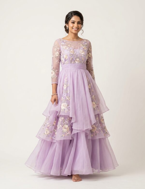 Siya Organza Flared Gown